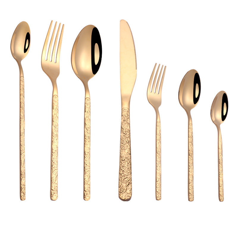 Lila Collection Embossed Textured Handles Cutlery