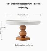 Load image into Gallery viewer, Vintage Style Wooden Handle Ceramic Dessert Plate
