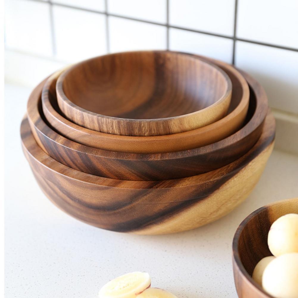 5pc Large Wooden Bowls set