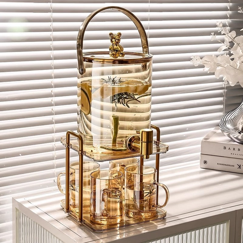 Glass Beverage Dispenser With Faucet