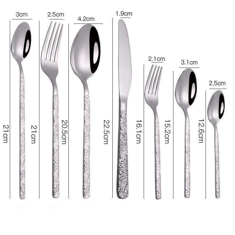 Lila Collection Embossed Textured Handles Cutlery