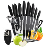 Load image into Gallery viewer, Stainless Steel Knife Set with Peeler and Sharpener
