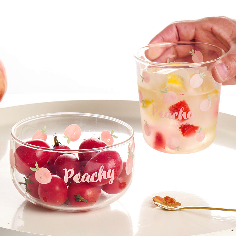 Just Peachy Glass Breakfast Set