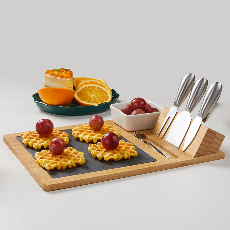 Natural Bamboo, Slate Board Serving Platter