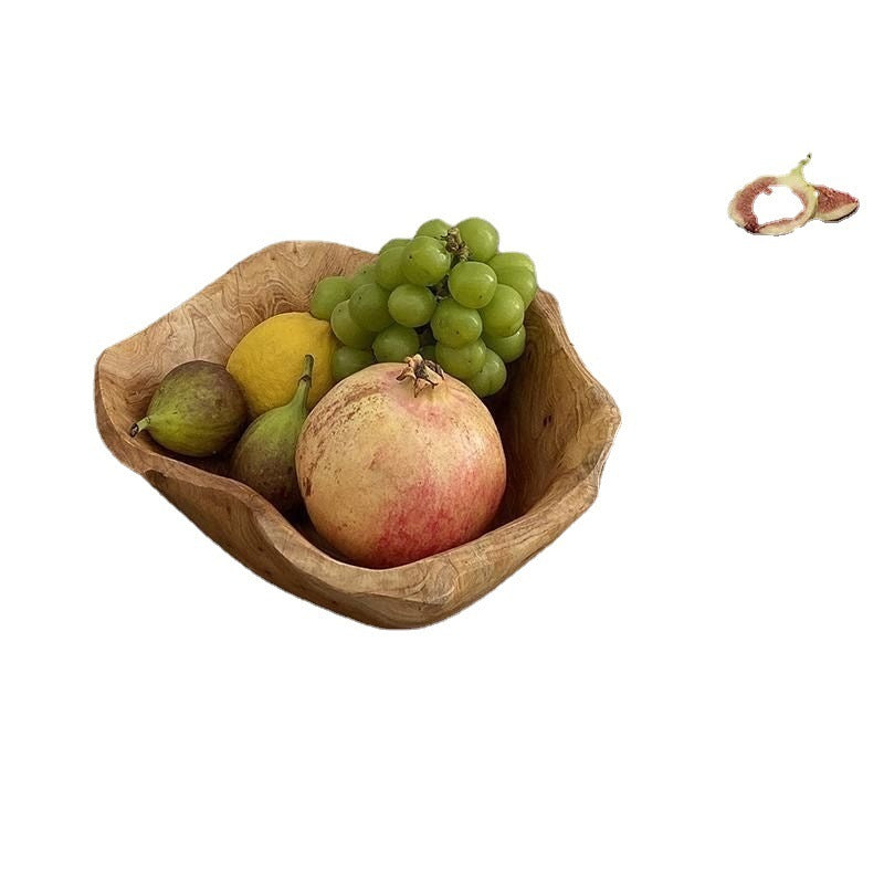 Large Natural Solid Wood Fruit Basin