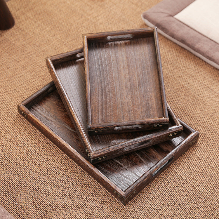 3-piece Set Paulownia Wood Serving Tray Tea