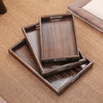 Load image into Gallery viewer, 3-piece Set Paulownia Wood Serving Tray Tea
