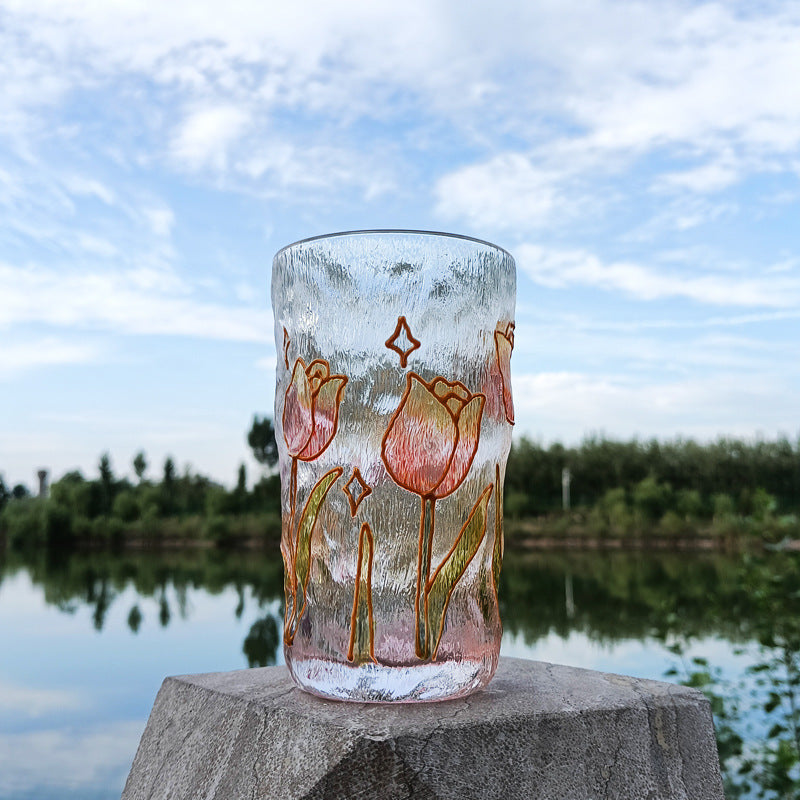 ❀ Blossom Collection   Gold-painted Heat Resistant Glass Cup