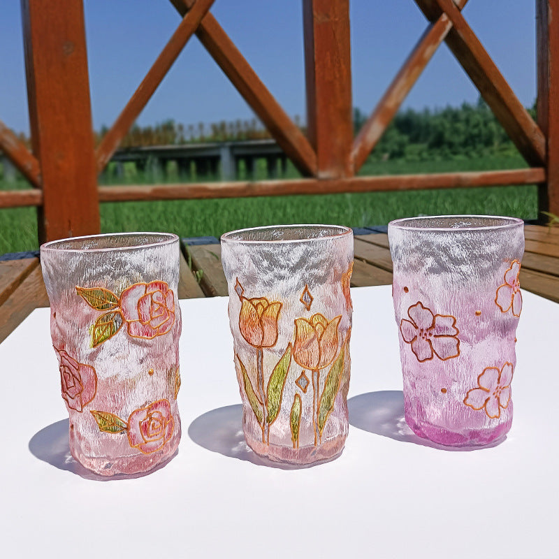 ❀ Blossom Collection   Gold-painted Heat Resistant Glass Cup