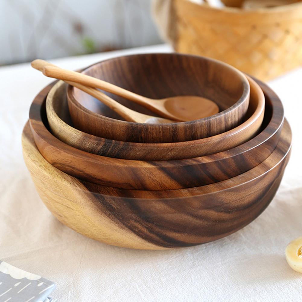 5pc Large Wooden Bowls set