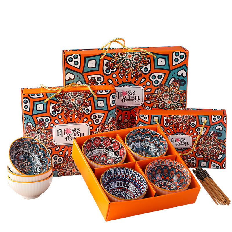 Bohemian Japanese Porcelain Bowls Gift Box