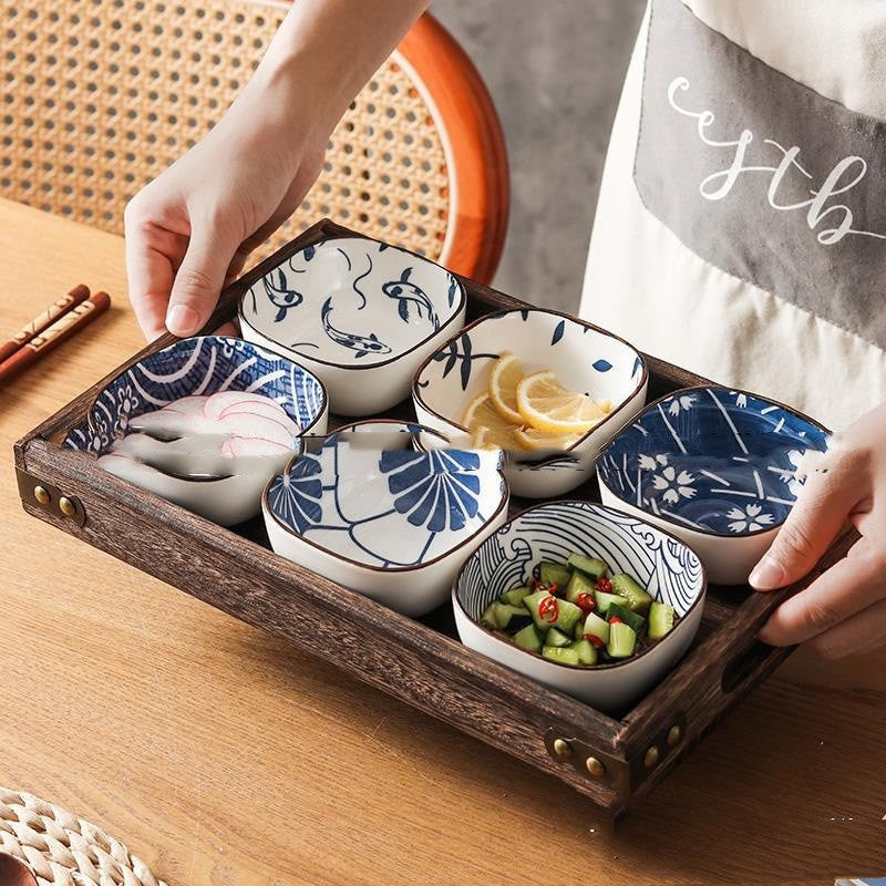 Sleek Serving Tray with Bowls