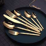 Load image into Gallery viewer, Lila Collection Embossed Textured Handles Cutlery

