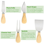 Load image into Gallery viewer, Natural Bamboo Charcuterie Cheese Board Platter With Serving Knives
