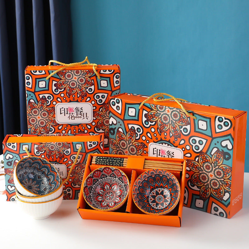 Bohemian Japanese Porcelain Bowls Gift Box