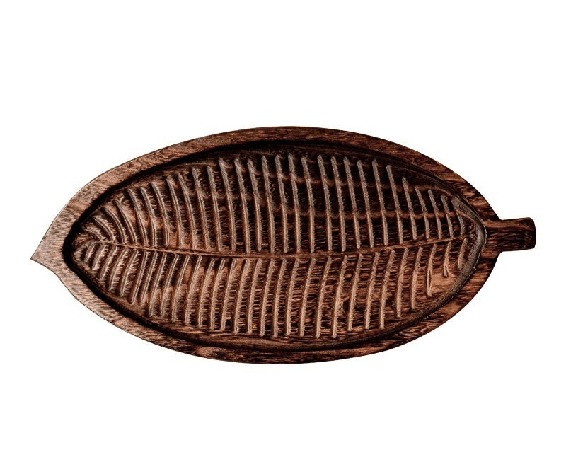 Leaf-shaped Wood Tea Trays