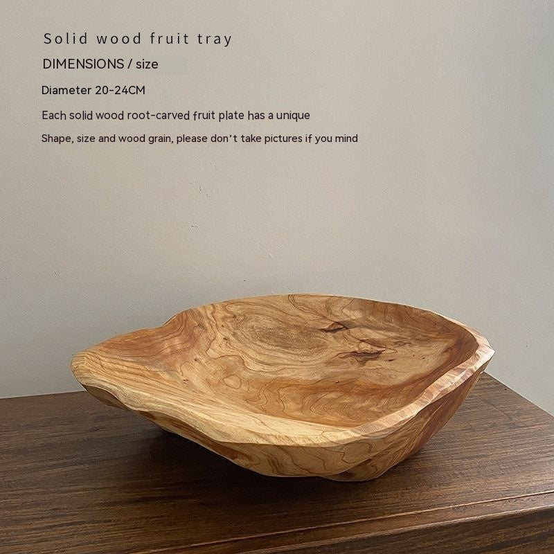 Large Natural Solid Wood Fruit Basin