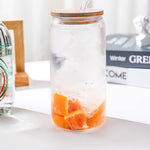 Load image into Gallery viewer, Jar Shaped Glass Cups With Lids
