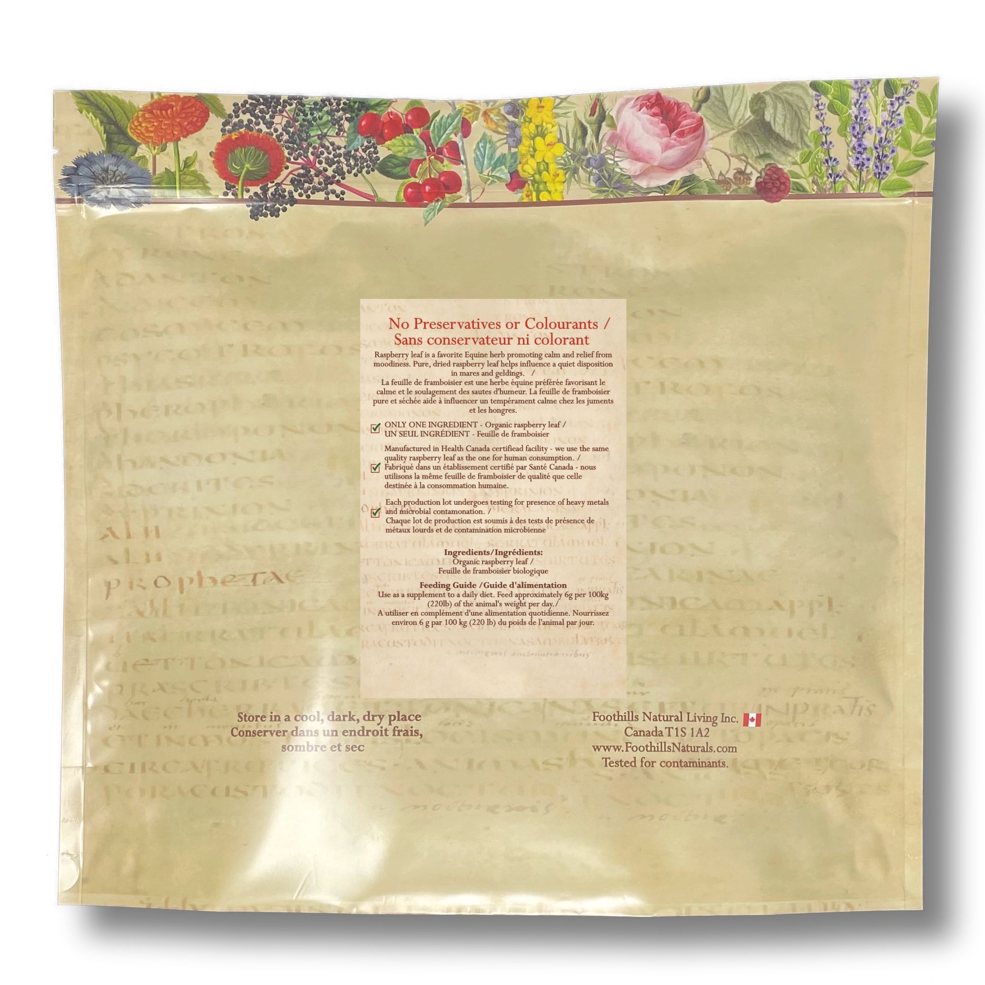 🍁Foothills Naturals: Raspberry Leaf Organic Cut and Sifted - 1 Pound